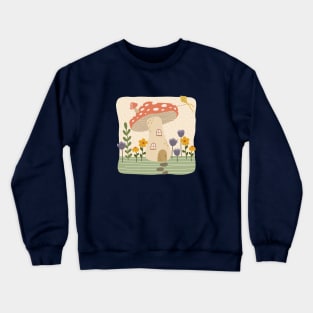 Cute Fairy Mushroom House Crewneck Sweatshirt